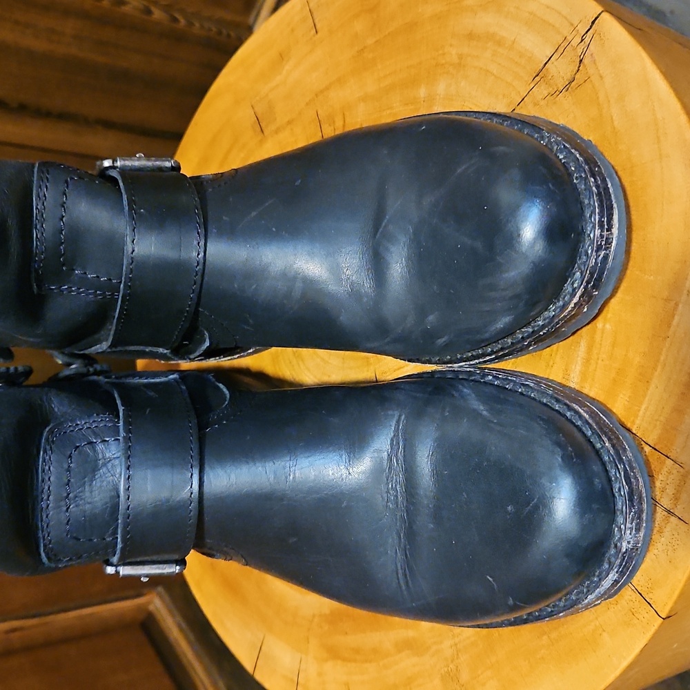 Frye Boots Veronica Back Zipper Buckles Black 7.5 M - Picture 3 of 16